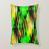 ステンドレッドとグリーンの形成抽象芸術がジグザグに アクセントクッション (正面(垂直))