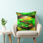 ステンドレッドとグリーンの形成抽象芸術がジグザグに クッション (椅子)