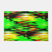 ステンドレッドとグリーンの形成抽象芸術がジグザグに ドアマット (正面)