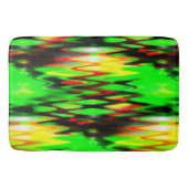 ステンドレッドとグリーンの形成抽象芸術ジグザグ バスマット (正面)