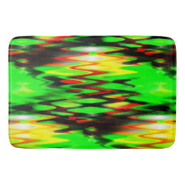 ステンドレッドとグリーンの形成抽象芸術ジグザグ バスマット