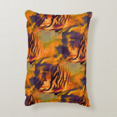 ステンド抽象芸術モザイクスケッチ、素朴な燃焼金ゴールド アクセントクッション (裏面(縦))