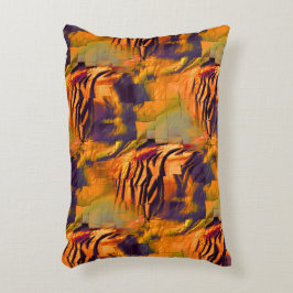 ステンド抽象芸術モザイクスケッチ、素朴な燃焼金ゴールド アクセントクッション