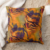 ステンド抽象芸術モザイクスケッチ、素朴な燃焼金ゴールド クッション (ブランケット)