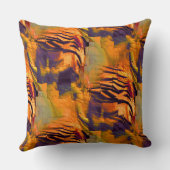 ステンド抽象芸術モザイクスケッチ、素朴な燃焼金ゴールド クッション (裏面)