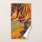 ステンド抽象芸術モザイクスケッチ、素朴な燃焼金ゴールド バスタオルセット (ハンドタオル)