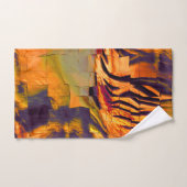 ステンド抽象芸術モザイクスケッチ、素朴な燃焼金ゴールド バスタオルセット (ハンドタオル)