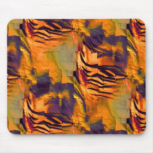 ステンド抽象芸術モザイクスケッチ、素朴な燃焼金ゴールド マウスパッド (正面)