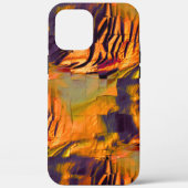ステンド抽象芸術モザイクスケッチ、素朴な燃焼金ゴールド Case-Mate iPhoneケース (裏面)