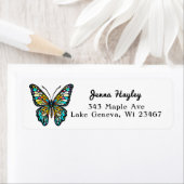 ステンパーソナライズされたカラフルドグラスバタフライ ラベル (インサイチュ)