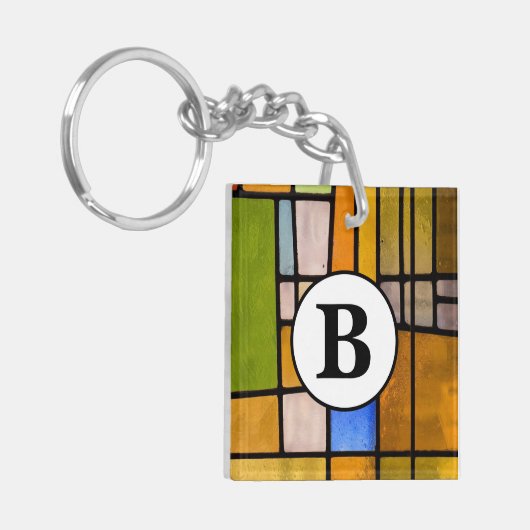 ステンパーソナライズされたドグラスアクリル系キーチェーン キーホルダー (正面左)