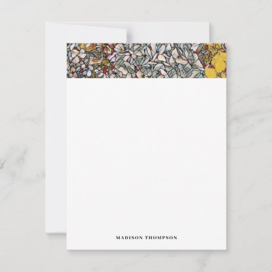 ステンパーソナライズされたドグラスフローラジャーナル ノートカード (正面)