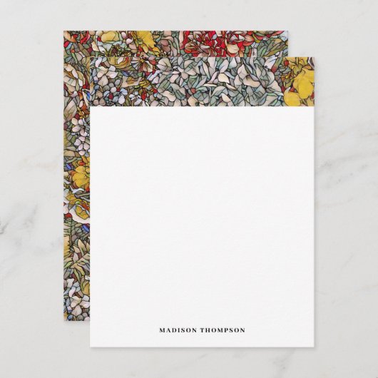 ステンパーソナライズされたドグラスフローラジャーナル ノートカード (正面/裏面)