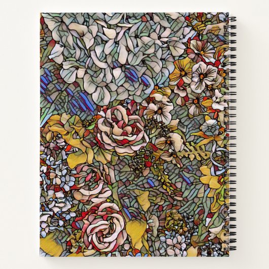 ステンパーソナライズされたドグラスフローラジャーナル ノートブック (裏面)