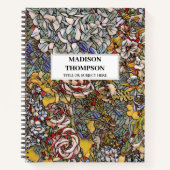 ステンパーソナライズされたドグラスフローラジャーナル ノートブック (正面)