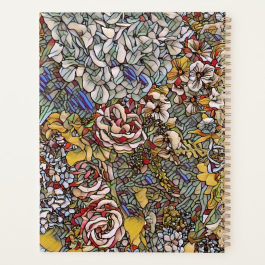 ステンパーソナライズされたドグラスフローラジャーナル プランナー手帳 (裏面)