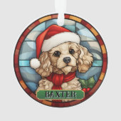 ステンパーソナライズされたドグラスプードル オーナメント (裏面)
