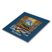 ステンパーソナライズされたフェイクドグラス山の風景 タイル (側面)