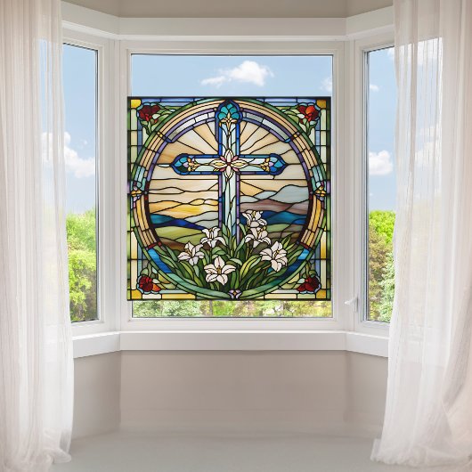 ステンフェイクドグラスのクリスマスストッキング大 ウィンドウサイン