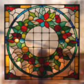 ステンフェイクドグラスのクリスマスリース大 ウィンドウサイン (シート2)