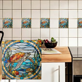 ステンフェイクドグラスウミガメ タイル