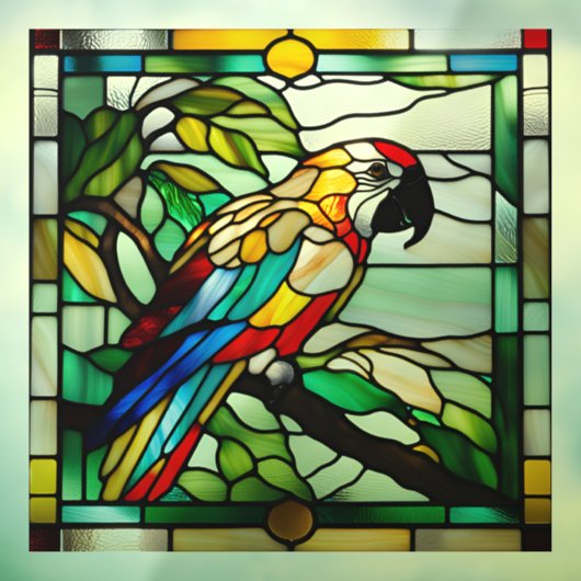 ステンフェイクドグラスオウム ウィンドウサイン (シート3)