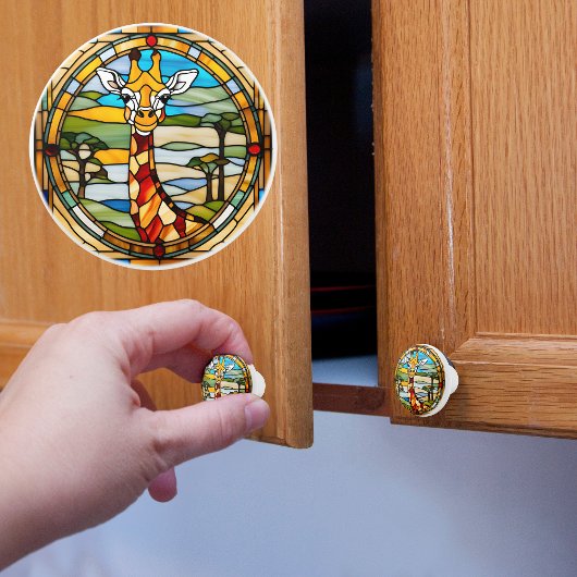 ステンフェイクドグラスキリン セラミックノブ