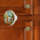 ステンフェイクドグラスキリン セラミックノブ