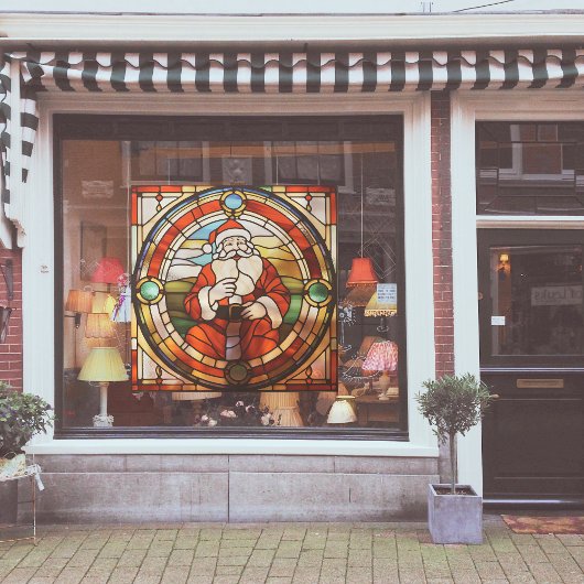 ステンフェイクドグラスサすてきンタクロース ウィンドウサイン