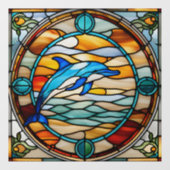 ステンフェイクドグラスジャンピングイルカ ウィンドウサイン (シート)