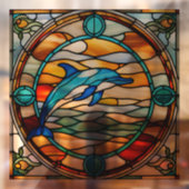 ステンフェイクドグラスジャンピングイルカ ウィンドウサイン (シート2)