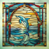 ステンフェイクドグラスジャンピングイルカ ウィンドウサイン (シート3)