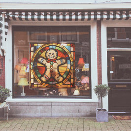 ステンフェイクドグラスジンジャーブレッドマン（大） ウィンドウサイン