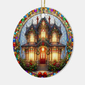 ステンフェイクドグラスハビクトリアンウスオーナメント セラミックオーナメント (左)