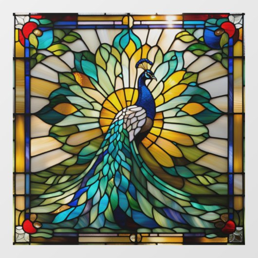 ステンフェイクドグラスピーコックL ウィンドウサイン (シート)