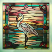 ステンフェイクドグラスフラミンゴ ウィンドウサイン (シート3)