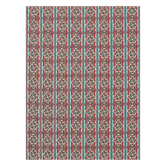 ステンフェイクドグラス南西部パターンテーブルクロス テーブルクロス (正面)