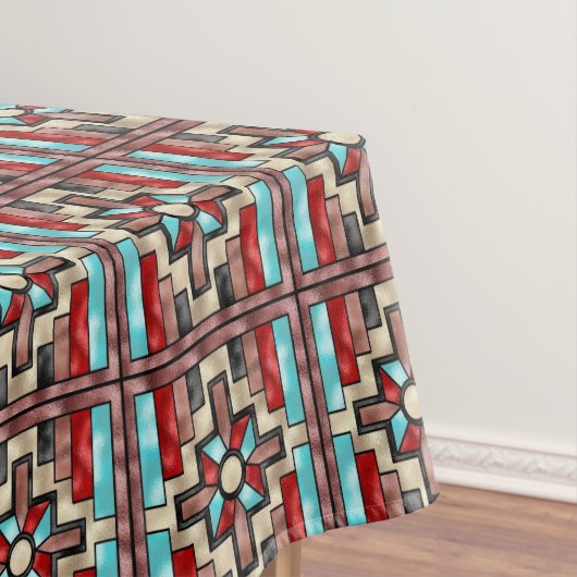 ステンフェイクドグラス南西部パターンテーブルクロス テーブルクロス (インサイチュ)