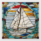 ステンフェイクドグラス帆船 ウィンドウサイン (シート)