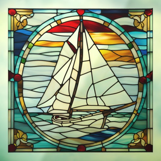 ステンフェイクドグラス帆船 ウィンドウサイン (シート3)