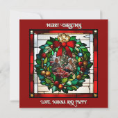 ステンフェイクドグラス座りサンタ カード (裏面)