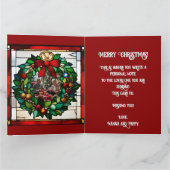 ステンフェイクドグラス座りサンタ カード (内部)