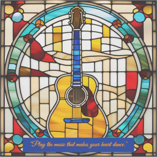 ステンフェイクドグラス音響ギター シール (正面)