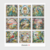 ステンフェイクドグラス鳥類コレクション シール (シート)