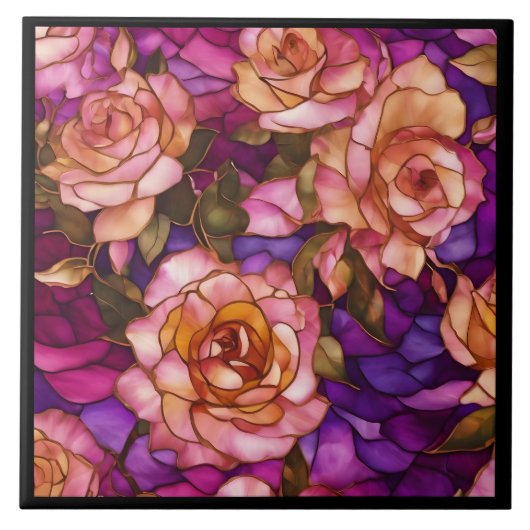 ステンモダンドグラスバラコレクシエレガントョン タイル (正面)