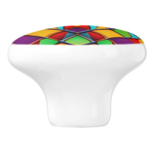 ステンモダンドグラス – 明るい絵を描形状 セラミックノブ (側面)