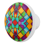 ステンモダンドグラス – 明るい絵を描形状 セラミックノブ (右)