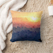 ステンユニークドグラス効果の夕焼け クッション (ブランケット)