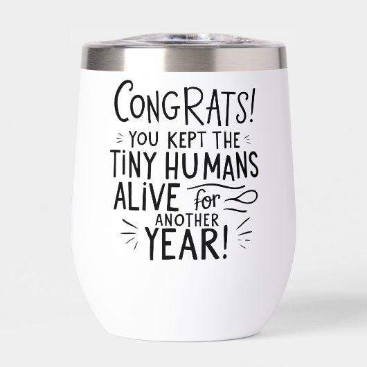 ステンレおもしろいスのワインカップ – 耐久性のある旅行 (正面)