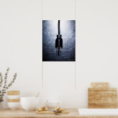 ステンレスの上に3つの突起付き電気プラグ ポスター (キッチン)